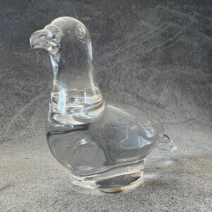 Baccarat Clear Crystal Seated Dove Figurine